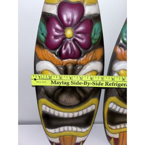 Metal Tiki Signs Set of 2 Outdoor Decor Polynesian Theme - Picture 4 of 4